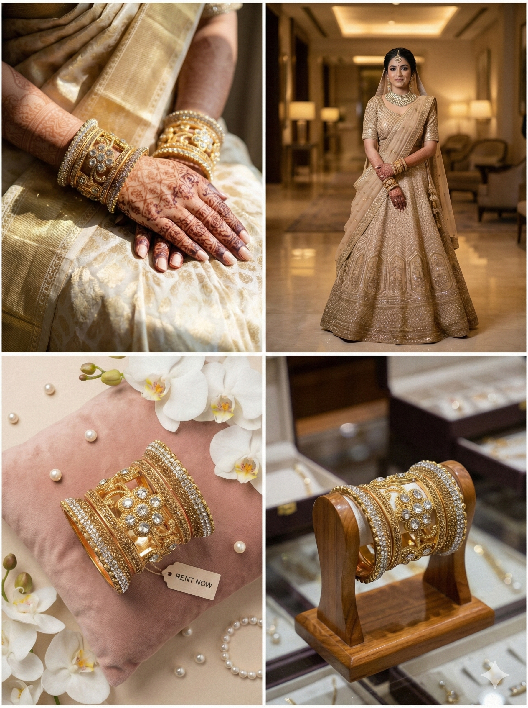 Diamond Bangles Golden